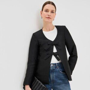 New Aligne Beau Tie Up Top Bow Jacquard Satin Blazer Jacket 10